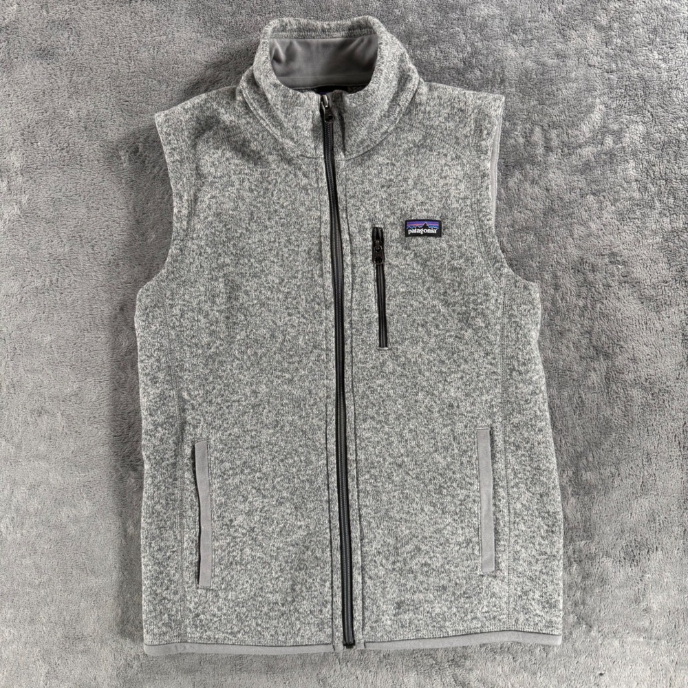 Patagonia Better Sweater Vest Boys XL 14 Grey Fleece Full Zip Pockets